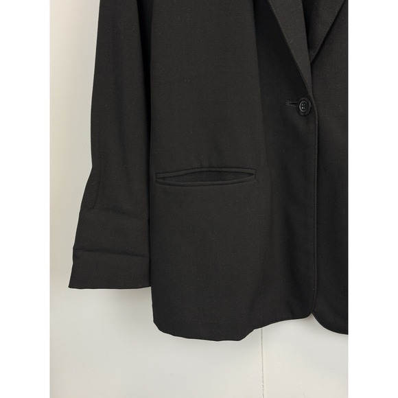Sag Harbor Women's Blazer Jacket Size 10 Black Pockets One Button - Picture 5 of 7